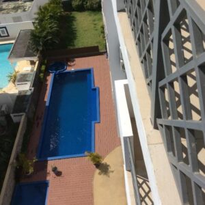 Outdoor pool between the apartment buildings at Fortuna Beach in Flic en Flac