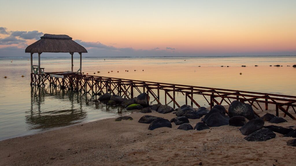 Beach at Bel Ombre on the south coast of Mauritius