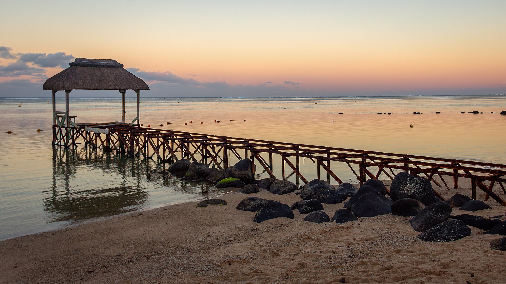 Beach at Bel Ombre on the south coast of Mauritius